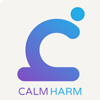 A stylized purple shape representing the logo of Calm Harm